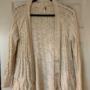 Cream chunky Free People cardigan